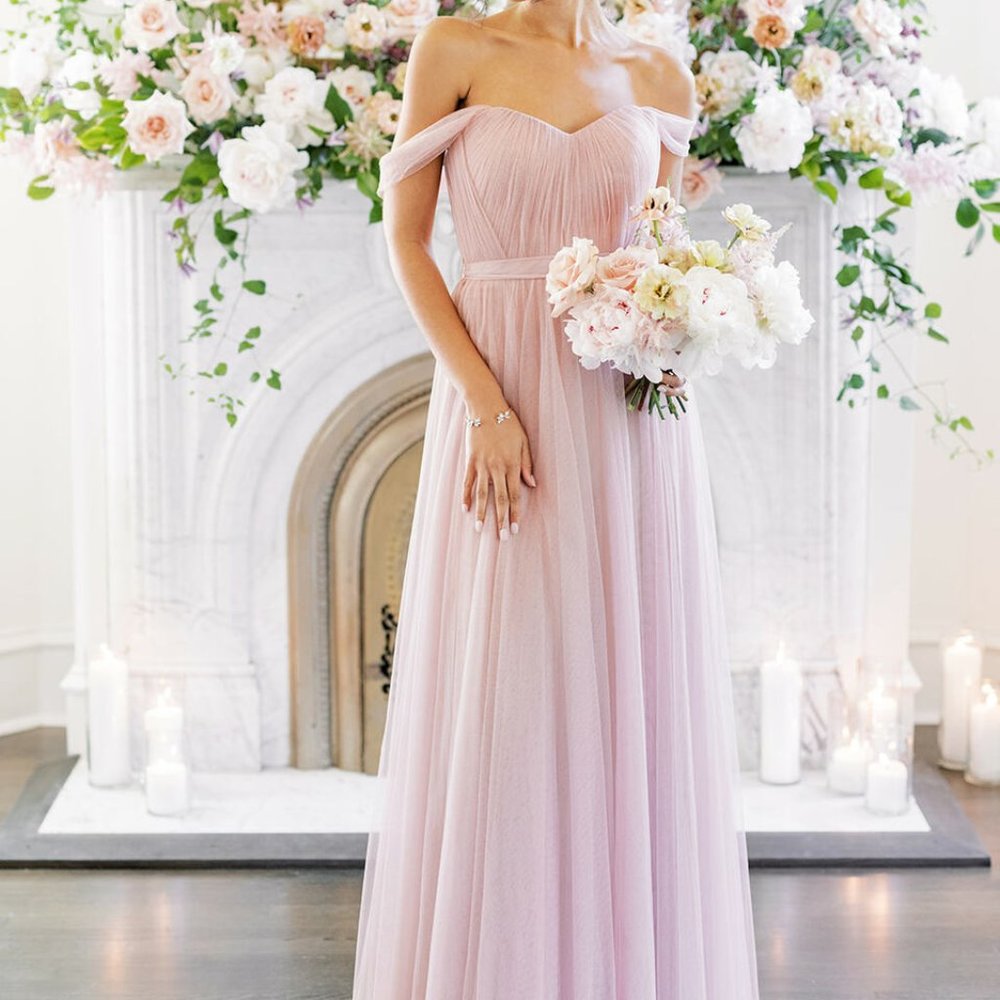 Revelry Rosalie Tulle Convertible Dress in dusty quartz